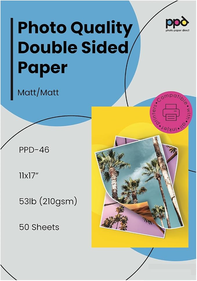 PPD Double Sided Photo Paper, Matte Brochure Paper 11 x 17 by PhotoPaperDirect