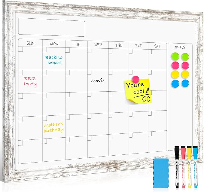 Monthly Dry Erase Calendar Whiteboard by QUEENLINK