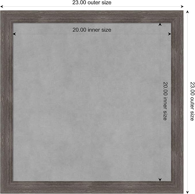 Amanti Art Grey Framed Magnetic Board 23x23 Medium Vision Board - Image 4