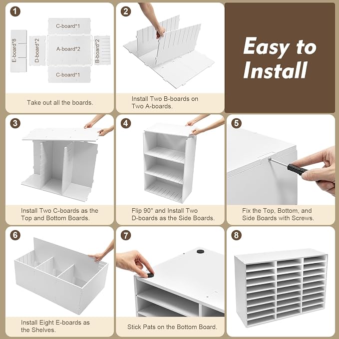 Literature Organizer with 27 Compartments | Adjustable Desktop File Sorter Mail - Image 5