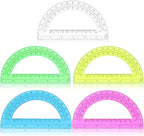 100 Pieces Protractors Bulk Plastic 180 Degrees 6 Inch Translucent Protractors - Image 2