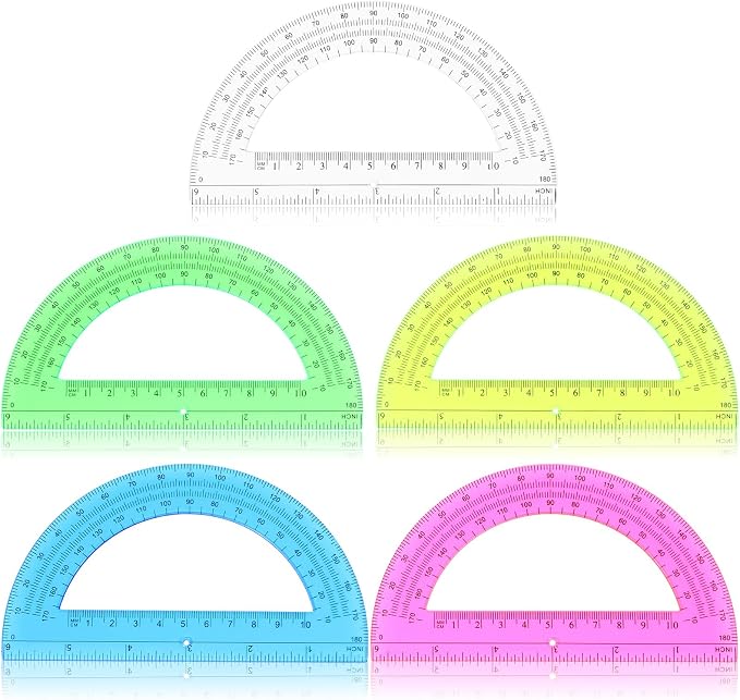 100 Pieces Protractors Bulk Plastic 180 Degrees 6 Inch Translucent Protractors - Image 2