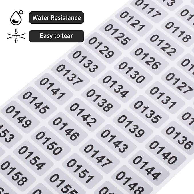 9001-10000 Consecutive Number Inventory Stickers Self Adhesive Waterproof - Image 3
