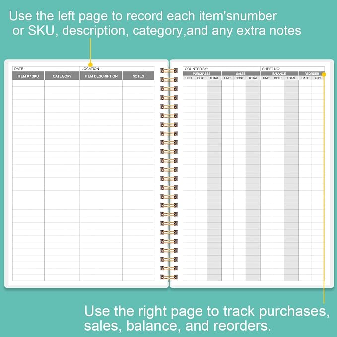 Inventory & Sales Log Book for Small Business – Inventory Ledger Book, - Image 3