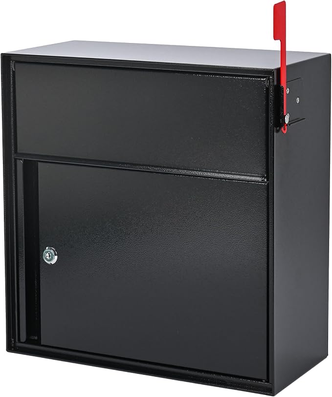 Large Wall Mount Mailbox with Lock and Outgoing Mail Flag by yeshine
