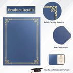 12 Packs Certificate Covers, Certificate Holders Gold Foil Border, - Image 3