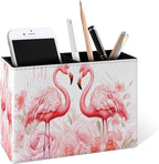 Famame Pink Flamingos Flowers Pencil Holder by Famame