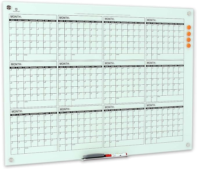 TSJ OFFICE Glass Calendar Whiteboard by TSJOFFICE