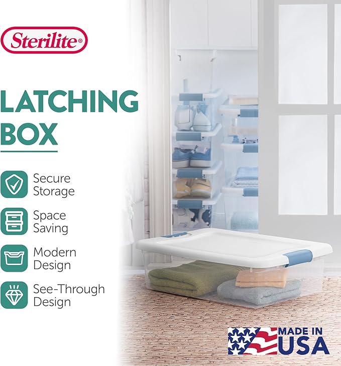 Sterilite 12-Pack Latching Box, Under Bed Storage Bins - Image 3