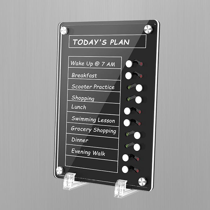 NiHome Black Acrylic Magnetic to Do List Planning Board - Image 9
