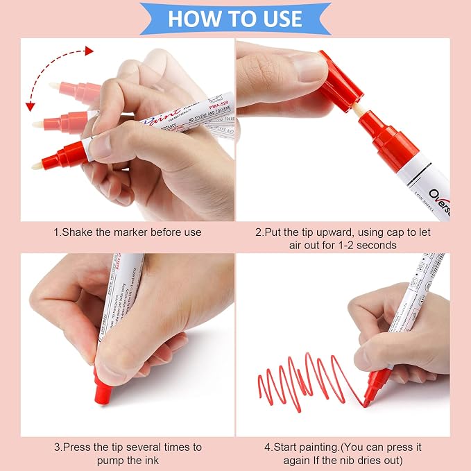 Overseas Red Paint Marker Pens - Image 7