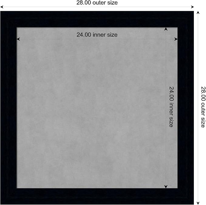 Amanti Art Black Framed Magnetic Board 28x28 Medium Vision Board - Image 3