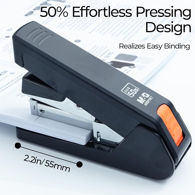 M&G Effortless Stapler 50 Sheet Capacity One-Touch Stapling, Heavy Duty Desktop - Image 4