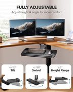 HUANUO Keyboard Tray Under Desk, 360 Adjustable Ergonomic Sliding Keyboard & - Image 4