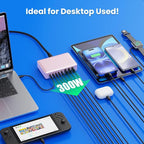 USB C Charger 300W USB C Charger Block 8-Ports GaN IV Fast Charging Station - Image 6