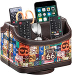 PUSU Remote Control Holder, Colorful Pattern Nightstand TV Caddy, PU Leather by PUSU