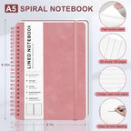 Light Red Lined Spiral Journal Notebook - Image 2