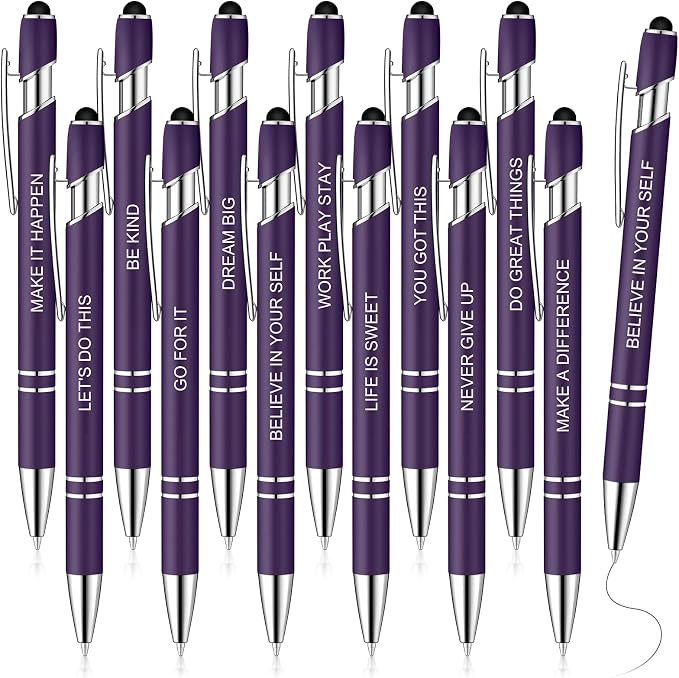 Zonon 12 Pcs Inspirational Pens Bulk Funny Ballpoint Pen by Zonon