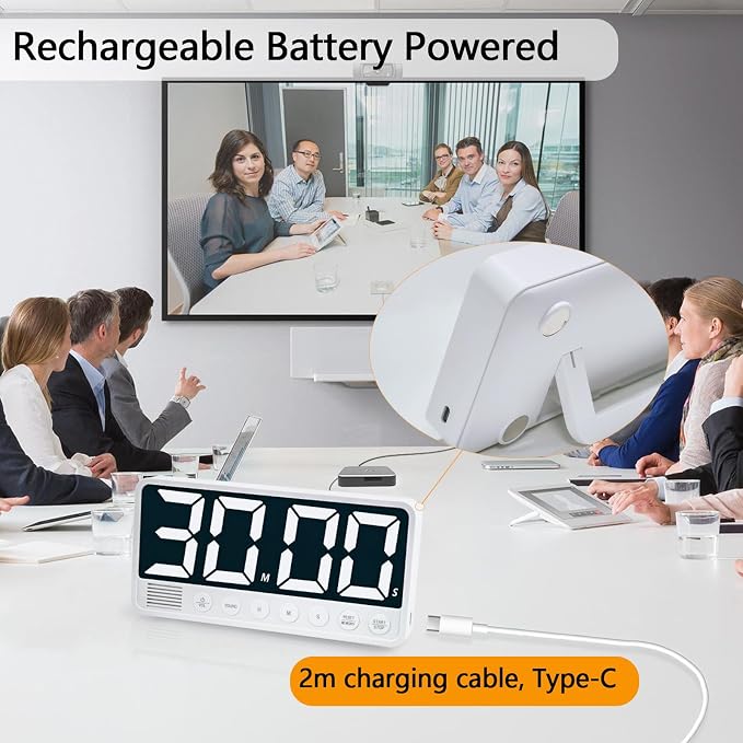 Digital Kitchen Timer with 7.1” Extra Large Display, Rechargeable Magnetic LED - Image 7