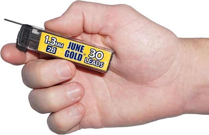 June Gold 120 Pieces, 1.3 mm 2B Lead Refills, 30 Pieces Per Dispenser, Medium - Image 2