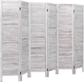 Giantex 6 Panel Wood Room Divider, 5.6 Ft Tall Oriental Folding Freestanding by Giantex