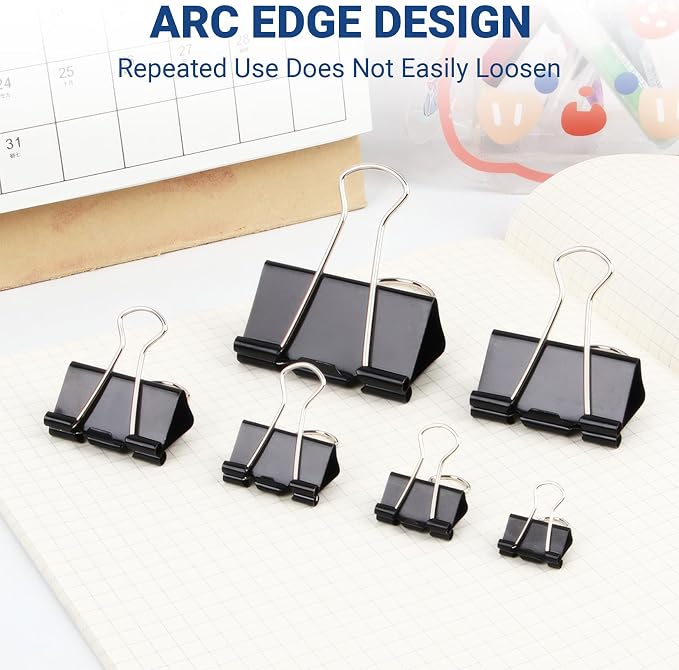 360 PCS Binder Clips Small – Mini Black Metal Paper Clamps, 0.6in/15mm Binder - Image 6