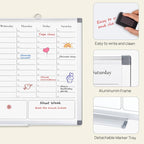 White Board Dry Erase Calendar for Wall, Magnetic Weekly Schedule-Board - Image 3