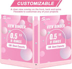0.5-inch 3-Ring Binder with 2 Interior Pockets, 0.5'' Basic Binders Holds US - Image 4