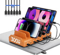 300W Charging Station for Multiple Devices, 8 Port Multi USB C Fast Charger by LcssioChargeFaster