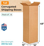 IDL Packaging Medium Corrugated Shipping Boxes 12"L x 12"W x 48"H - Image 2