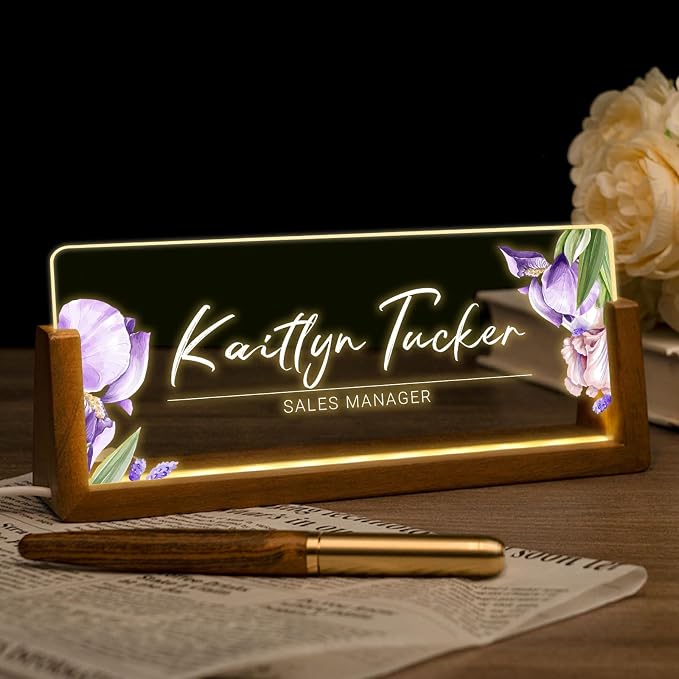 Desk Name Plate Personalized, Custom Office Light Up Name Plate - Image 4