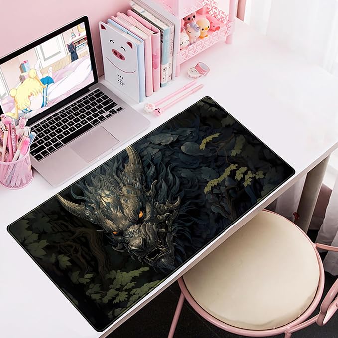 Japan Black Desk Mat Dragon Anime Gaming Mouse Pad Large Desk Pad - Image 5