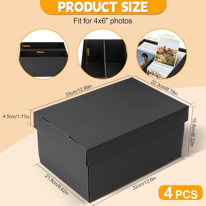 REAQUE 4 Pack Photo Storage Boxes - Image 3