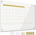 Glass 3-1 Golden Monthly Dry Erase Calendar Whiteboard by Marribol