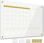 Glass 3-1 Golden Monthly Dry Erase Calendar Whiteboard by Marribol