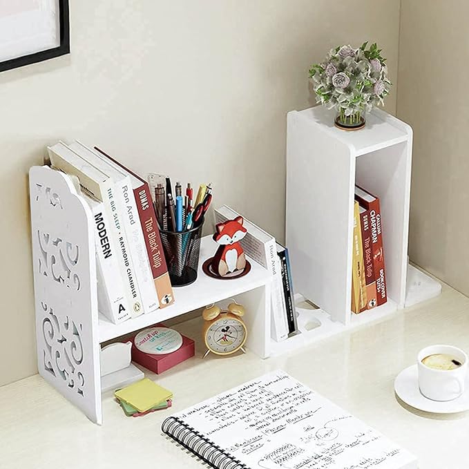 YGYQZ Desk Shelves Desktop Orgnizer Shelf-White Office Organization - Image 2