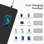 Mouse Pad with Wireless Charging, PU Leather Fast Charging Gaming Mouse Pad - Image 8