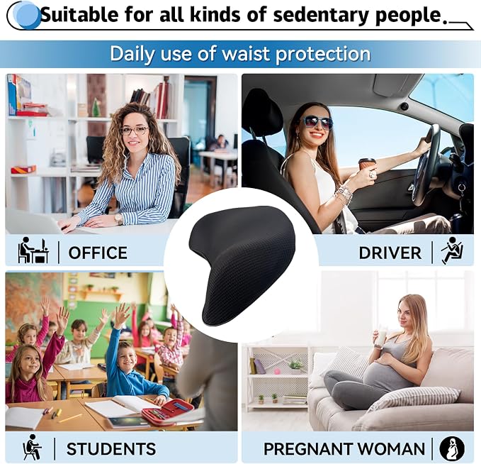 Lumbar Support Pillow for Car, 100% Memory Foam Lumbar Pillow - Image 3