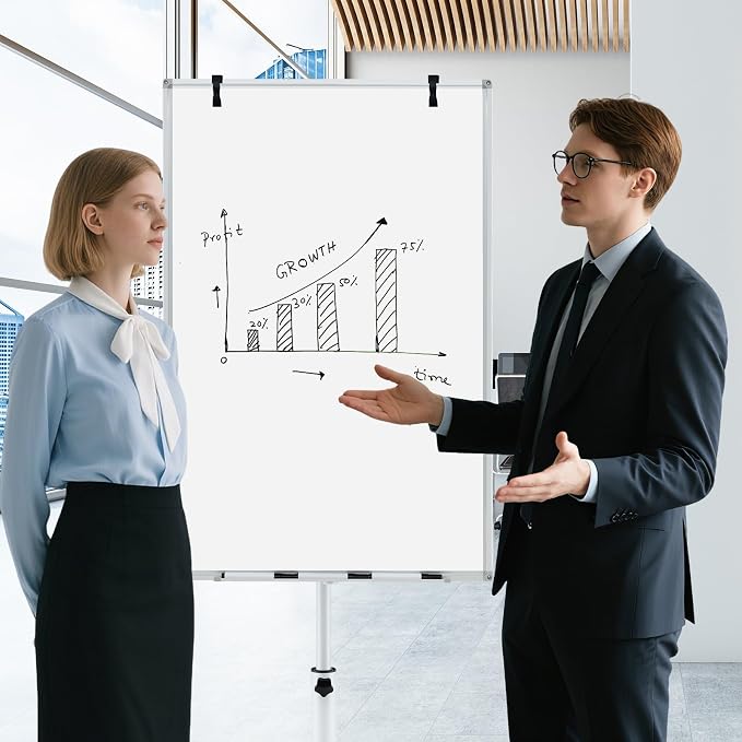 Goplus 40” x 26” Rolling Whiteboard, Height Adjustable Magnetic Dry Erase Board - Image 6