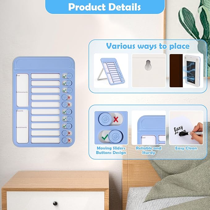 2Pcs Chore Chart for Kids to Do List Checklist Board Detachable Message Slider - Image 5