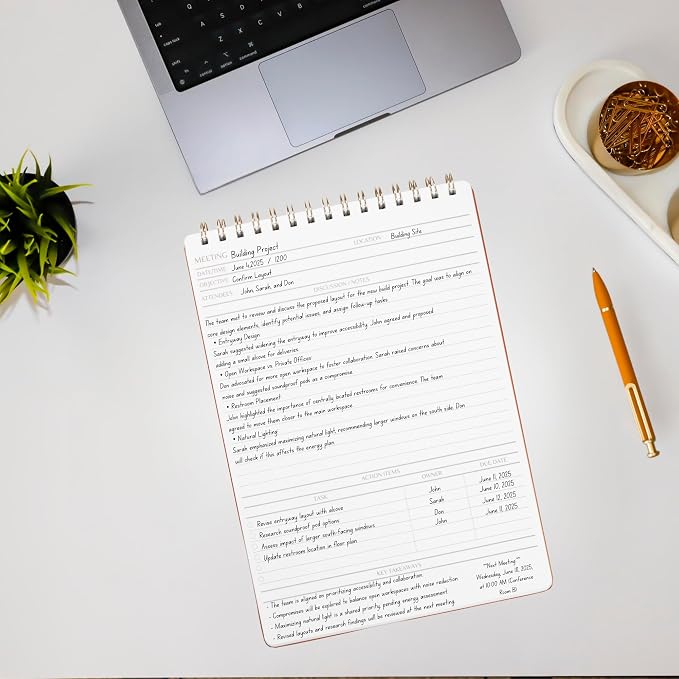 Merely Home | Meeting Notebook for Work | 8.25" x 11.75" | Project Planner | - Image 6