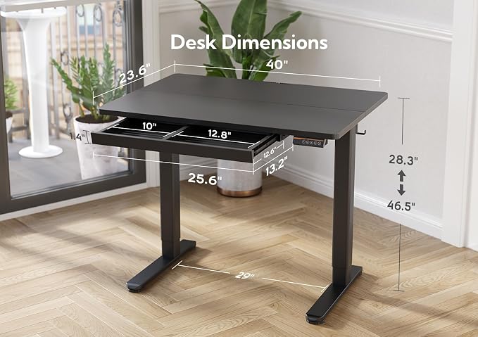 Claiks Standing Desk with Drawers, Electric Standing Desk Adjustable Height - Image 3