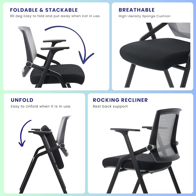BLANEDUO, 2 Pack Stackable Conference Room Chairs - Image 4