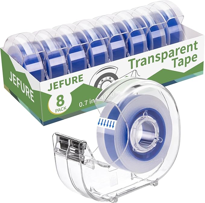JEFURE 8 Pcs Transparent Tape by JEFURE