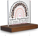 School Psychologist Appreciation Gift Desk Decor, Leopard Rainbow Difference by Pariveca