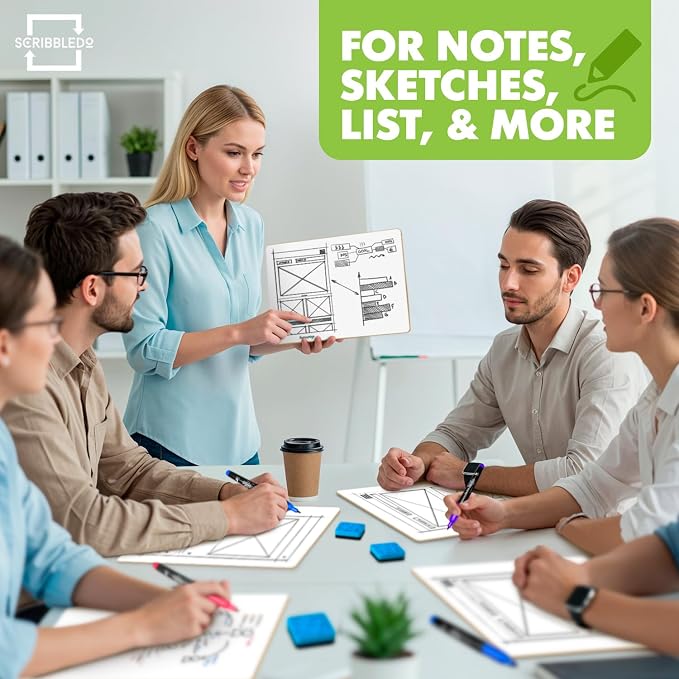 Scribbledo 6 Pack Small White Board Dry Erase Boards Classroom Pack Mini White - Image 6