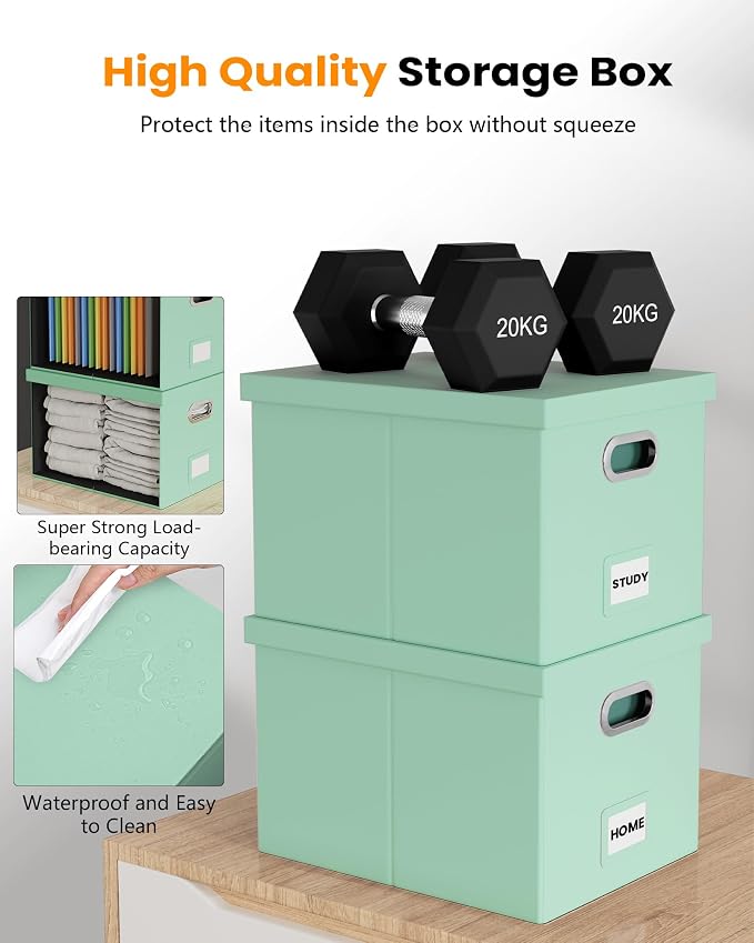 Oterri 2 Pack File Storage Organizer Box, Portable File Box - Image 5