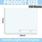 2 Pack 50 Sheets 22" x 17" Isometric Graph Paper Pad Landscape - Image 2