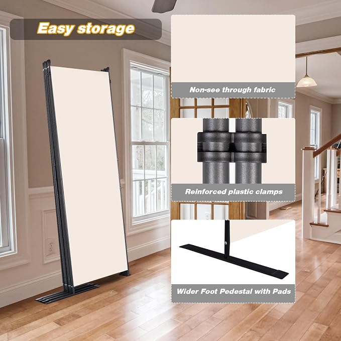 CHOSENM Room Divider, 8 Panel Folding Privacy Screens - Image 4