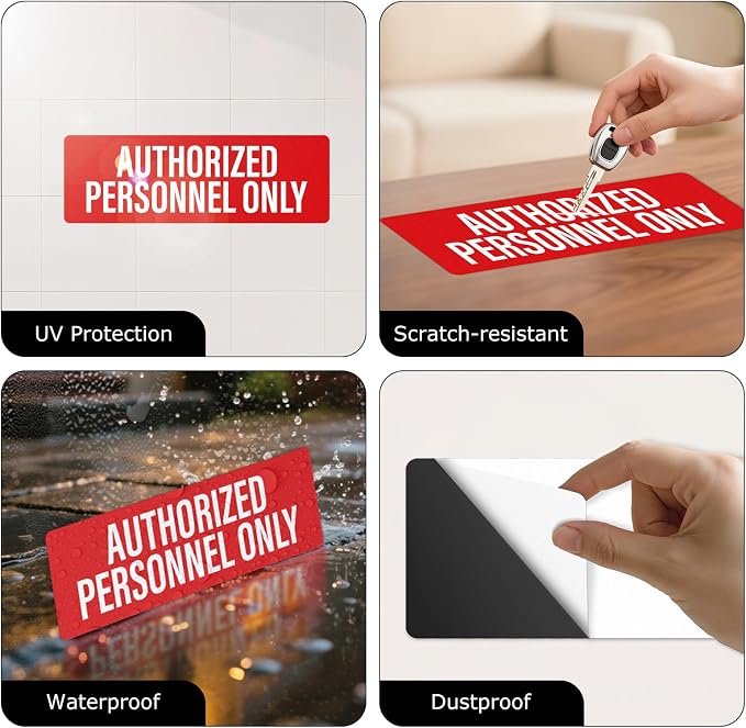 Anobell 10 Pack Authorized Personnel Only Sign Self Adhesive 9 × 3 Inch - Image 5